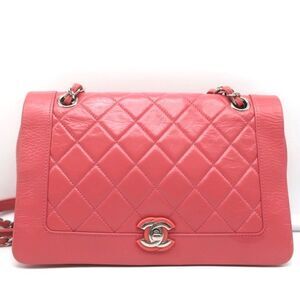 CHANEL ENAMEL CC PINK QUILTED LEATHER SINGLE FLAP BAG SMALL CROSSBODY
